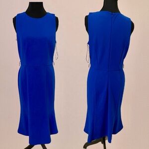 London Times Blue Halter Sheath Midi Dress/ 4
